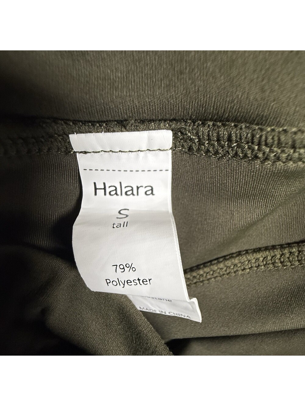 Halara Flare Pants Small Women Medium Olive Green Pocket High Rise Yoga Leggings - Picture 6 of 7